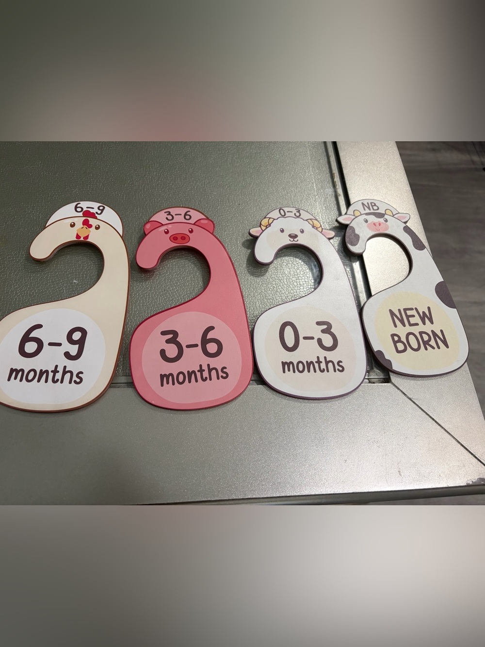 Nursery Size Hangers Set - Yellow, Pink, White, Cream